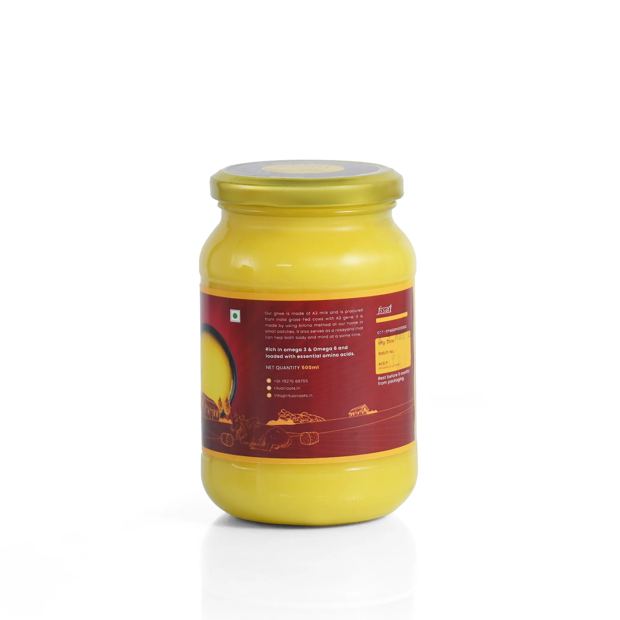 A2 Cow Pure Ghee , Desi Gir Cow (500gm)