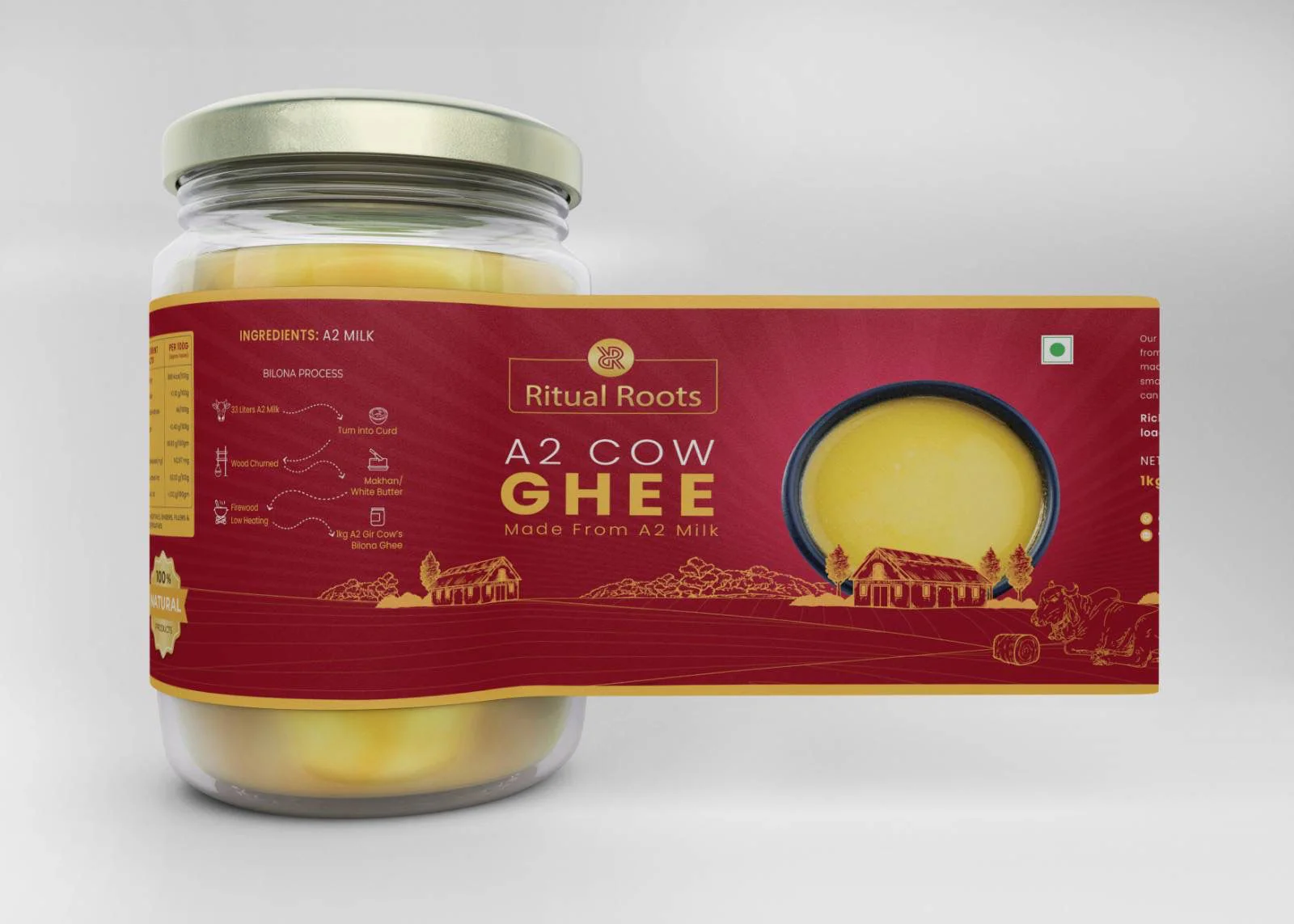 A2 Cow Pure Ghee , Desi Gir Cow (1 KG)